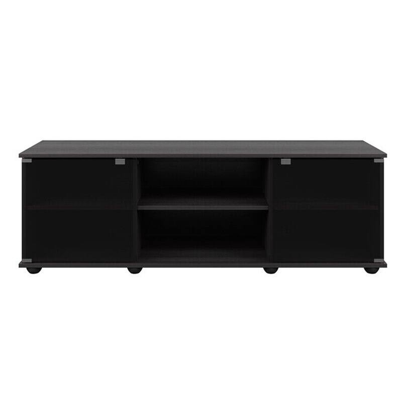 Modern TV Bench in Black For TVs up to 75" Black 62 inches Bed Bath & Beyond 38958901